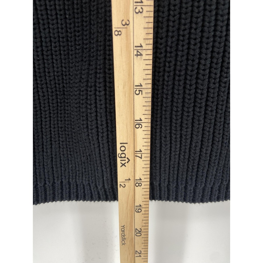 Quince Sweater Womens XS Black Organic Fisherman Crew Chunky Knit Pullover - Picture 5 of 7